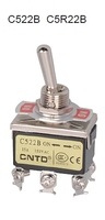 CNTD昌得电器C5钮子开关拨动摇臂C5R22B复位式螺丝六脚2档15A250V