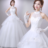 结婚纱礼服2015夏新款韩版新娘显瘦修身大码孕妇绑带抹胸蕾丝齐地
