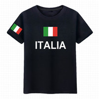 夏季新款  意大利Italy足球纯棉T恤短袖球迷球衣纪念衫衣民族国家