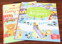 贴纸新品 英文贴纸书 交通工具 飞机场贴纸游戏书 适合3-6岁