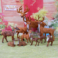 仿真动物梅花鹿模型圣诞礼物小鹿桌面汽车橱窗摆件毛绒玩具道具