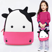 韩版女童奶牛卡通婴儿书包幼儿园大班糖果色背包1-3-6岁双肩包潮