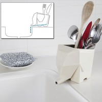 创意多功能小象沥水器 三合一控水杯牙刷餐具收纳杯笔筒花盆