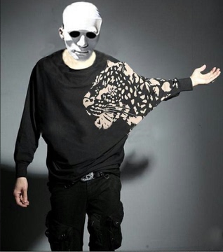 2015秋季新款韩版时尚男T恤潮个性男T恤潮男另类蝙蝠衫式长袖T恤