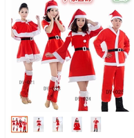 2015新款特价圣诞节成人表演服装圣诞老人红色裤装演出服男女