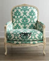 纪美家 美式沙发家具定制 美式绿色布艺沙发 美式单人沙发