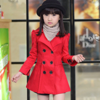 童装女童秋冬装2015韩版儿童中长款双排扣风衣外套中大童女装大衣