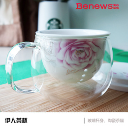 Benews 耐热玻璃陶瓷过滤泡茶壶 红茶茶具 花茶壶玻璃茶杯可加热