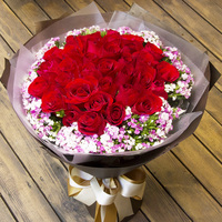 全国送花无锡鲜花速递同城满天星生日送花红玫瑰花束上海北京杭州