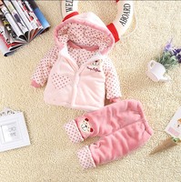 男女宝宝棉衣套装三件套新生婴儿棉衣服外套装加厚冬装0-1岁