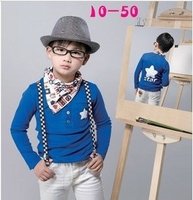 新款特价 儿童摄影服装 大男孩表演服主持服 韩版影楼拍照服 蓝色