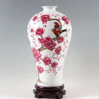 景德镇陶瓷器花瓶 俞金喜名人名作 工笔手绘作品 家居摆件 收藏