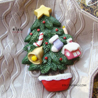 EISU●出口订单 圣诞节装饰  缤纷圣诞树 创意冰箱磁性贴●礼物