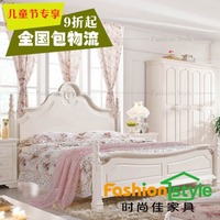 套房家具 韩式田园床 欧式床实木床 公主床双人床1.8米特价2BT802