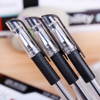 12只欧标中性笔批发黑色碳素笔办公用品学生文具子弹头水笔0.5mm
