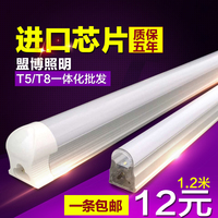 T5/T8一体化led灯管 日光灯支架全套1.2米紫外线彩色长电灯管超市
