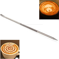韩国优质304不锈钢 咖啡拉花针 雕花针 勾花棒 花式拉花咖啡专用