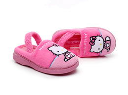 Hello Kitty2015新款正品秋冬款儿童拖鞋 家居鞋 棉拖鞋保暖舒适