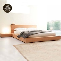 原木实木床现代简约橡木床日式榻榻米实木床1.8米双人床卧室床