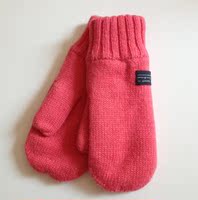 女童加绒毛线手套 中大童冬天厚手套女孩冬款手套 保暖手套　两层