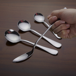 不锈钢勺子创意 加厚圆勺汤勺调羹 大饭勺小儿童勺 餐具套装