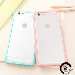 苹果六小蛮腰手机边框iphone6/plus糖果纯色保护套4.7情侣创意壳