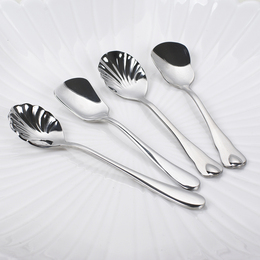 不锈钢奶油勺 雪糕勺创意可爱韩式  扇形更 贝壳勺 糖勺小勺