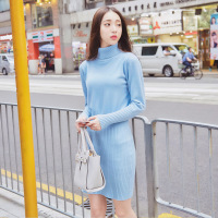 2016韩国纯色学院风春季吊带连衣裙修身中长裙一步裙女