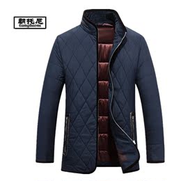 2016秋冬季品牌新款时尚中青年男士棉衣立领直筒宽松纯色男装外套