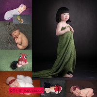 新款韩版影楼儿童拍摄影服装欧美风格拍照宝宝麻布毛绒布主题毯子