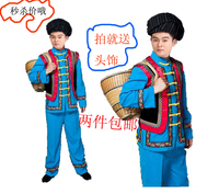 男士少数民族服装瑶族彝族舞蹈服装舞台服装苗族舞蹈服装演出服男