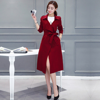 2016秋装新款女装韩版修身长袖英伦风衣女秋季中长款显瘦春秋外套