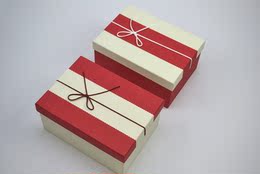 文艺复古风长方形礼盒礼品盒高级礼物包装盒麻绳丝带装饰收纳盒