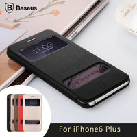 倍思BASEUS 苹果iPhone6 Plus 5.5寸 纯景皮套 双视窗手机保护壳