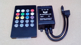 12V红外音乐控制器 3528 5050 led RGB七彩灯带 IR音乐控制器 6A