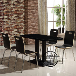 肯德基快餐桌椅组合不锈钢分体餐桌椅 小吃奶茶店桌椅快餐店桌椅