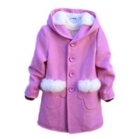 红博士童装女童羊绒大衣外套2015冬装新款儿童加厚毛呢子大衣棉衣