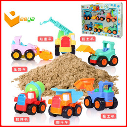 正品Q版惯性工程车 儿童惯性玩具车套装工程机械挖土机挖掘机模型