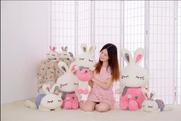 毛绒玩具兔子可爱趴趴兔兔长抱枕睡觉枕头 布娃娃布偶玩偶 包邮
