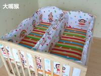 胞胎床龙凤胎床婴儿童床床围床帏床品纯棉七套件八件套可拆洗宝宝