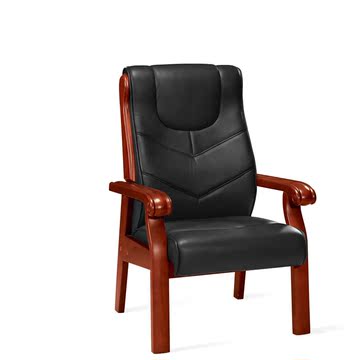 上海诺克办公家具皮质实木会议椅办公椅实木培训椅酒店会客椅包邮