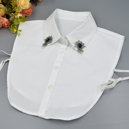 韩国百搭时尚流行假领女衬衫假领子白色衣领水钻衬衣装饰假衣领