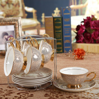咖啡杯套装欧式复古骨瓷 创意英式陶瓷咖啡杯碟 时尚个性 带勺子
