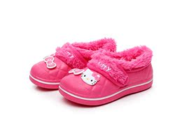 韩国hellokitty宝宝包跟加毛洞洞鞋儿童凯蒂猫保暖家居鞋