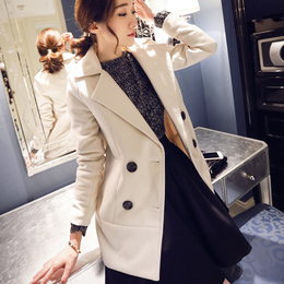 2015秋冬季新女装大码韩版中长款加厚茧型毛呢外套女羊毛呢子大衣