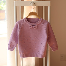 女童毛衣套头秋冬0-1-2-3岁韩版女宝宝打底衫纯棉线衣婴儿上衣服