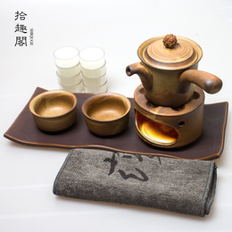 【拾趣阁】日式粗陶煮茶炉温茶器套装 普洱茶壶煮茶器五件套 包邮