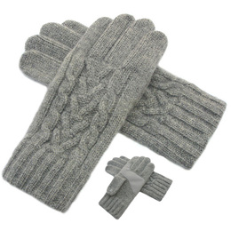 CLASSIC-经典时尚男士冬季加厚保暖毛线手套 防滑纯羊毛触屏手套