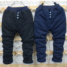 2015年冬季新款中小童夹棉牛仔裤儿童加绒加厚男童棉裤时尚童裤