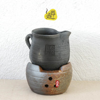 日式功夫茶具 煮茶炉烤茶器 手工粗陶土陶  耐热加热粗陶茶具套装